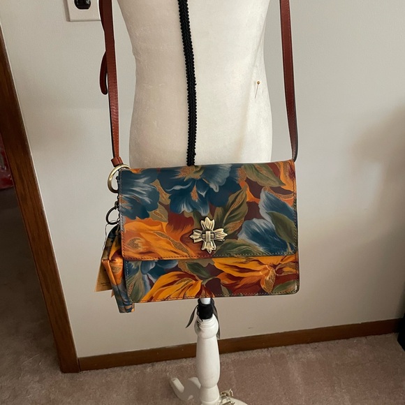 NWT Patricia Nash Lanza Leather Crossbody, Marigold Harvest - Picture 2 of 2